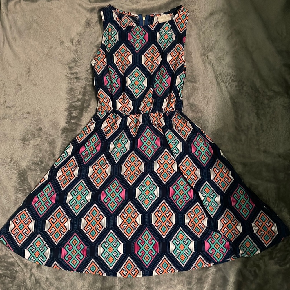 Multi colored, small midi dress